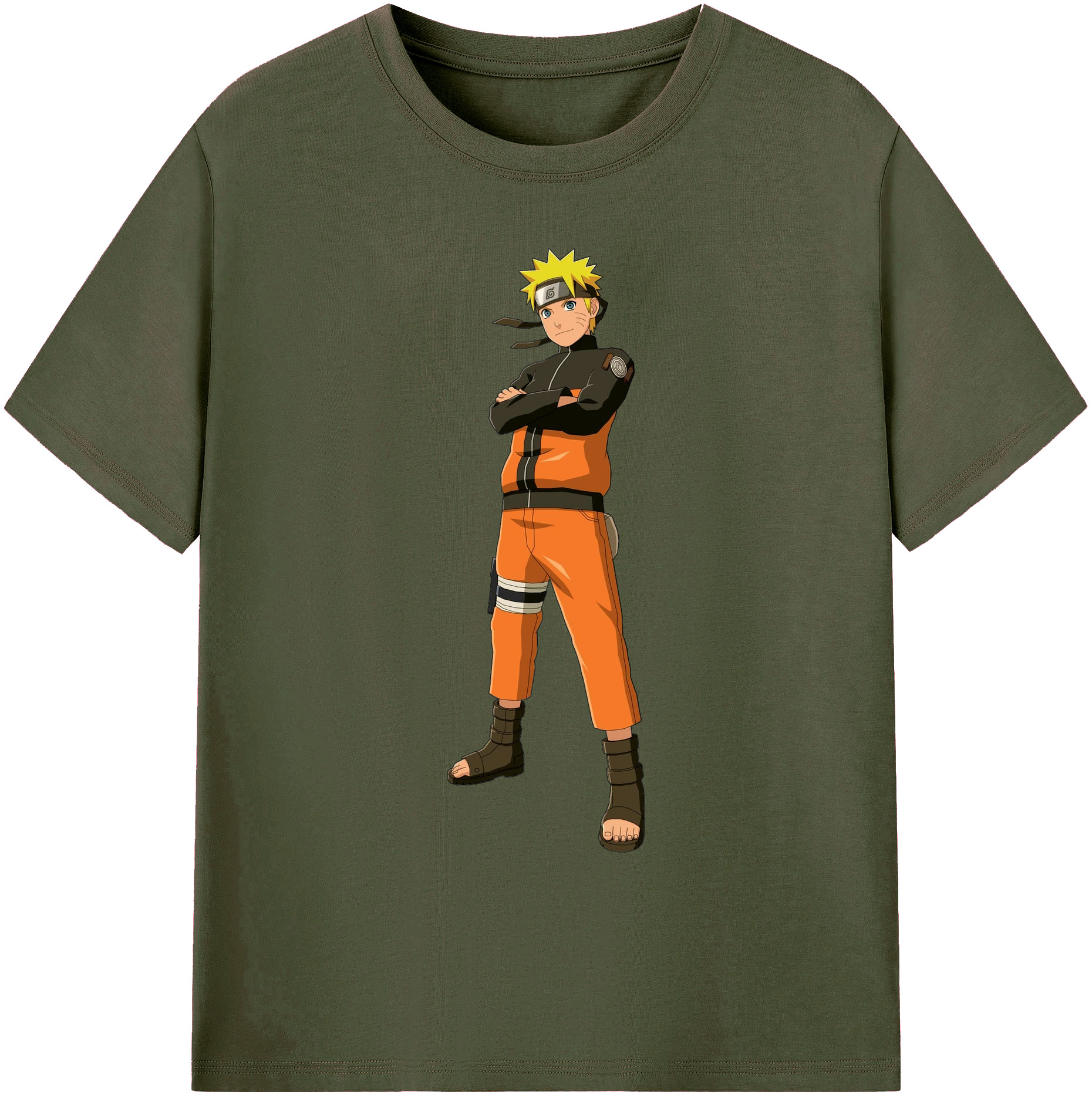 （画像用） NARUTO -ナルト- うずまき ナルト Uzumaki Naruto 綿100％ メンズ半袖Tシャツ｜肌触りやわらか＆通気性